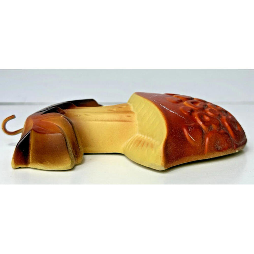 Vtg Mushroom Chalkware w/Hook 70s Wall Kitsch Decor Orange Brown Single - Picture 6 of 13